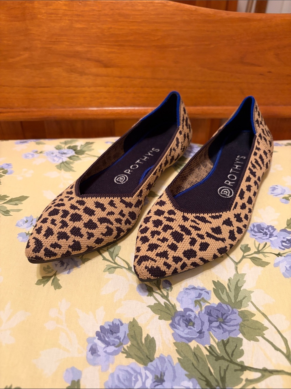 Rothy's The Point Leopard Knit Flats